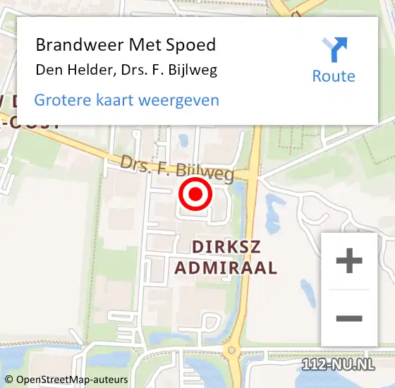 Locatie op kaart van de 112 melding: Brandweer Met Spoed Naar Den Helder, Drs. F. Bijlweg op 7 november 2024 08:29