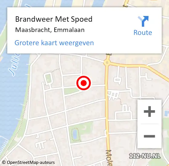 Locatie op kaart van de 112 melding: Brandweer Met Spoed Naar Maasbracht, Emmalaan op 7 november 2024 08:35