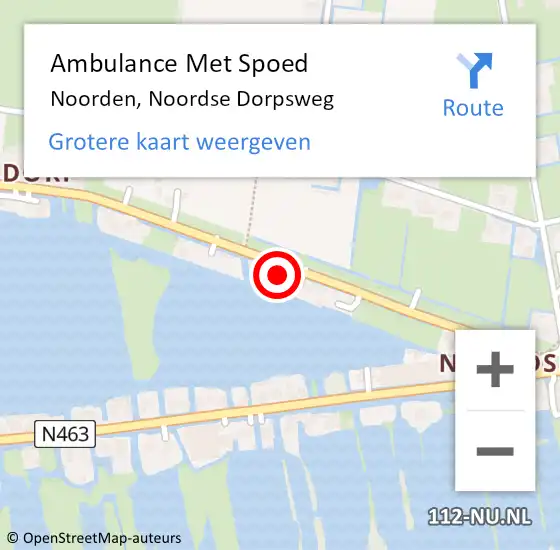 Locatie op kaart van de 112 melding: Ambulance Met Spoed Naar Noorden, Noordse Dorpsweg op 7 november 2024 08:39