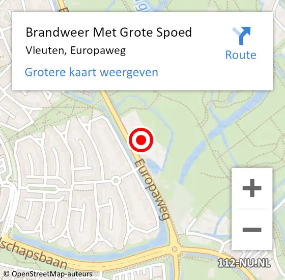 Locatie op kaart van de 112 melding: Brandweer Met Grote Spoed Naar Vleuten, Europaweg op 7 november 2024 09:21