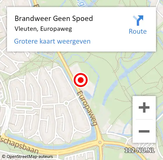 Locatie op kaart van de 112 melding: Brandweer Geen Spoed Naar Vleuten, Europaweg op 7 november 2024 09:34