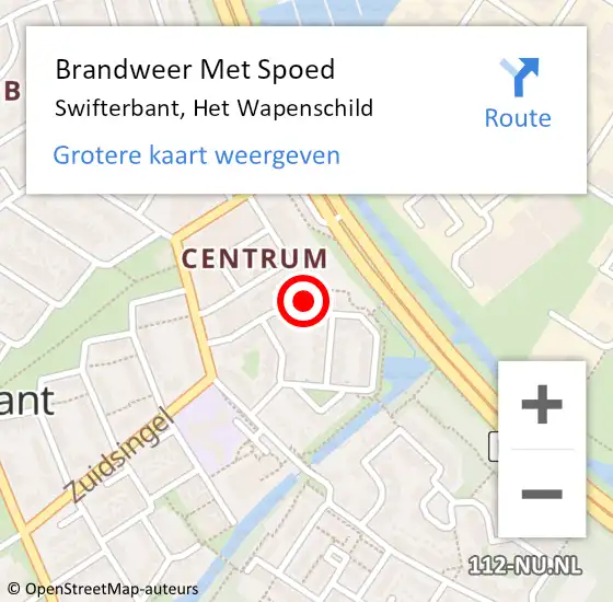 Locatie op kaart van de 112 melding: Brandweer Met Spoed Naar Swifterbant, Het Wapenschild op 7 november 2024 09:56