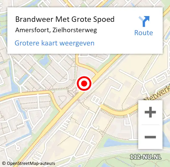 Locatie op kaart van de 112 melding: Brandweer Met Grote Spoed Naar Amersfoort, Zielhorsterweg op 7 november 2024 10:20