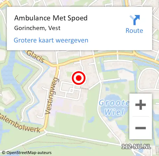 Locatie op kaart van de 112 melding: Ambulance Met Spoed Naar Gorinchem, Vest op 7 november 2024 10:24