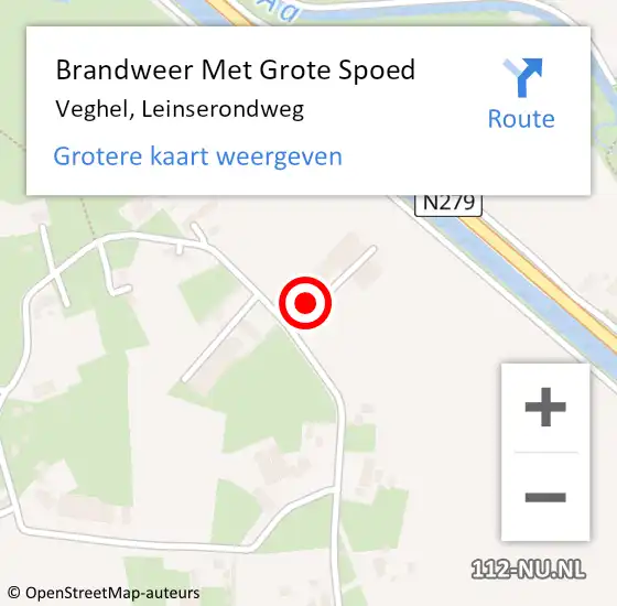 Locatie op kaart van de 112 melding: Brandweer Met Grote Spoed Naar Veghel, Leinserondweg op 7 november 2024 10:55