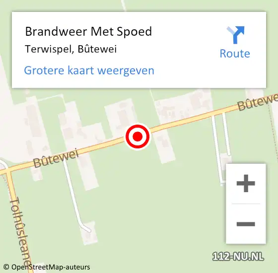 Locatie op kaart van de 112 melding: Brandweer Met Spoed Naar Terwispel, Bûtewei op 7 november 2024 11:43