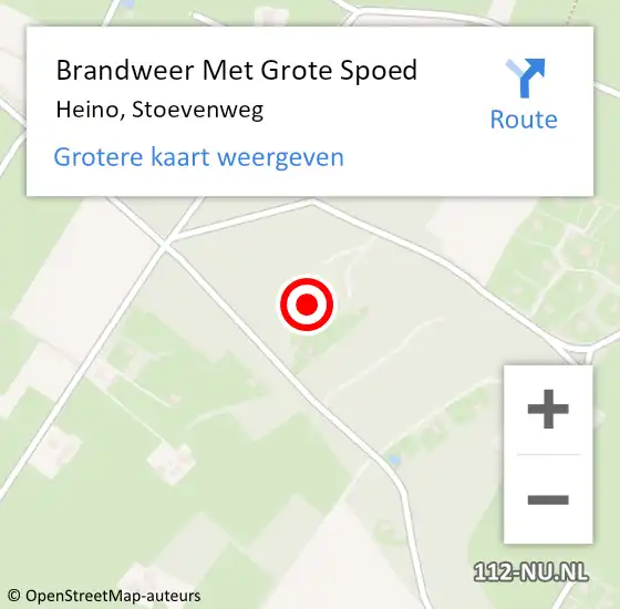 Locatie op kaart van de 112 melding: Brandweer Met Grote Spoed Naar Heino, Stoevenweg op 7 november 2024 11:50