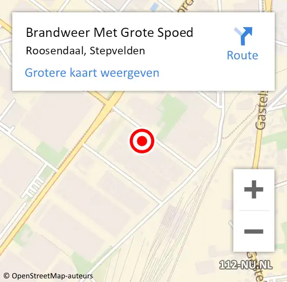 Locatie op kaart van de 112 melding: Brandweer Met Grote Spoed Naar Roosendaal, Stepvelden op 7 november 2024 12:21