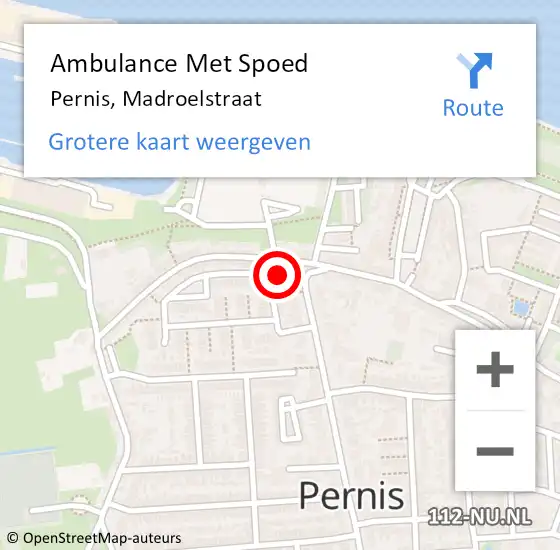 Locatie op kaart van de 112 melding: Ambulance Met Spoed Naar Pernis, Madroelstraat op 7 november 2024 12:27