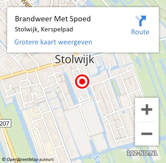 Locatie op kaart van de 112 melding: Brandweer Met Spoed Naar Stolwijk, Kerspelpad op 26 oktober 2014 05:17