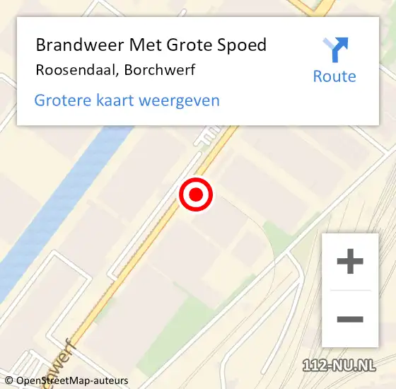 Locatie op kaart van de 112 melding: Brandweer Met Grote Spoed Naar Roosendaal, Borchwerf op 7 november 2024 13:14