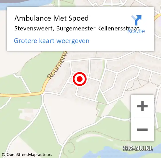 Locatie op kaart van de 112 melding: Ambulance Met Spoed Naar Stevensweert, Burgemeester Kellenersstraat op 7 november 2024 13:21