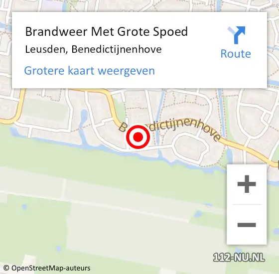 Locatie op kaart van de 112 melding: Brandweer Met Grote Spoed Naar Leusden, Benedictijnenhove op 7 november 2024 13:35