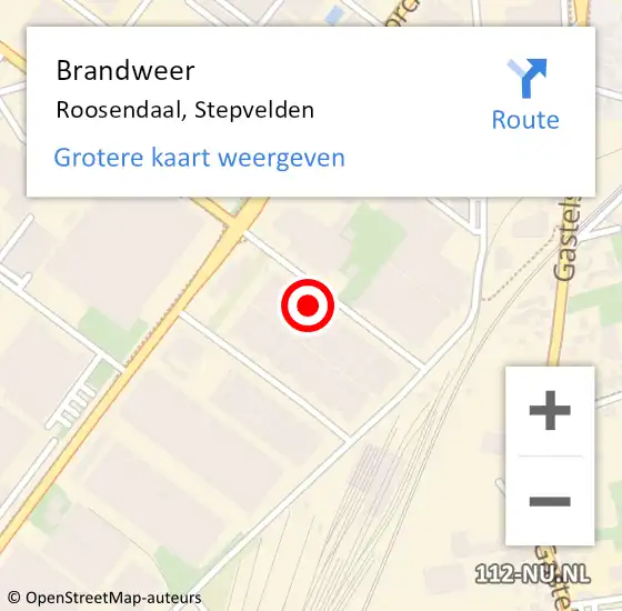 Locatie op kaart van de 112 melding: Brandweer Roosendaal, Stepvelden op 7 november 2024 13:42