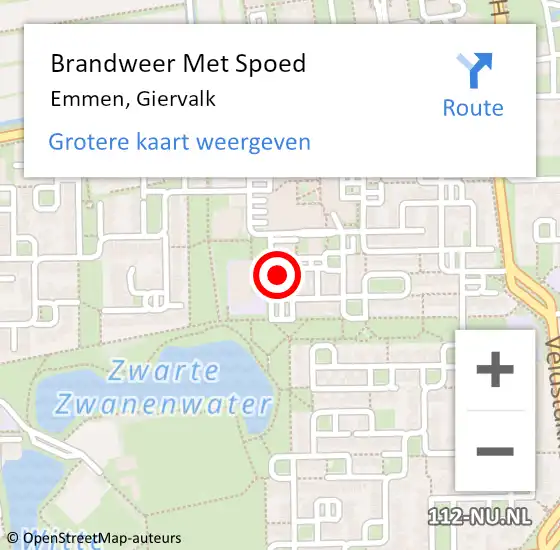 Locatie op kaart van de 112 melding: Brandweer Met Spoed Naar Emmen, Giervalk op 7 november 2024 13:42