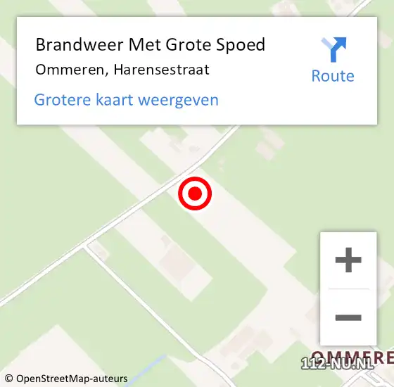 Locatie op kaart van de 112 melding: Brandweer Met Grote Spoed Naar Ommeren, Harensestraat op 7 november 2024 13:45