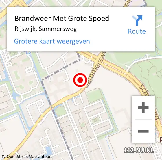 Locatie op kaart van de 112 melding: Brandweer Met Grote Spoed Naar Rijswijk, Sammersweg op 7 november 2024 13:58