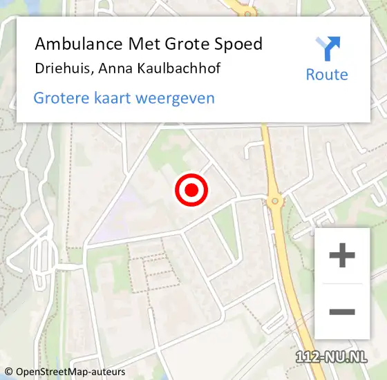 Locatie op kaart van de 112 melding: Ambulance Met Grote Spoed Naar Driehuis, Anna Kaulbachhof op 7 november 2024 14:32