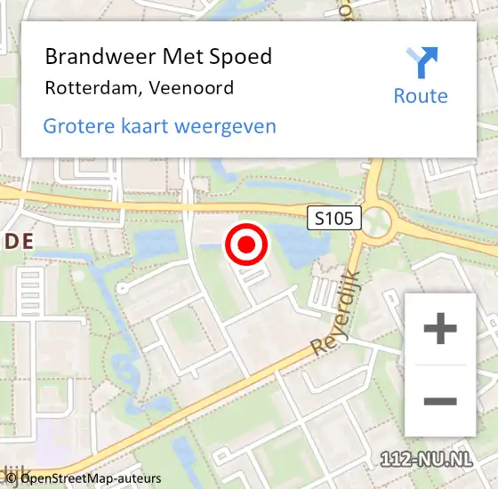 Locatie op kaart van de 112 melding: Brandweer Met Spoed Naar Rotterdam, Veenoord op 7 november 2024 14:45