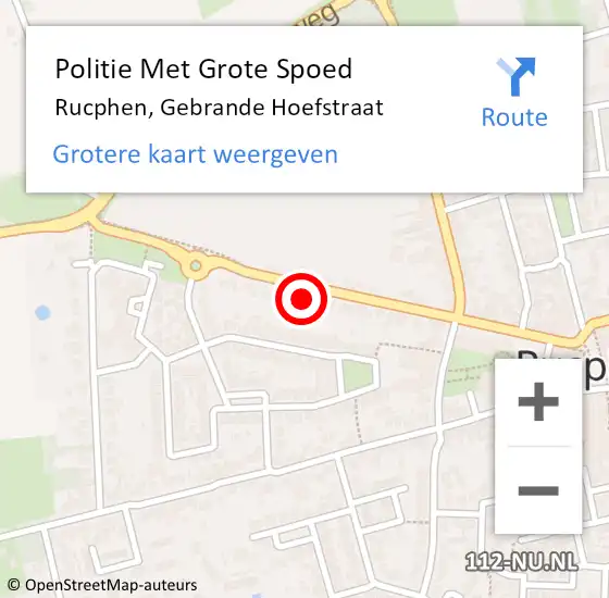 Locatie op kaart van de 112 melding: Politie Met Grote Spoed Naar Rucphen, Gebrande Hoefstraat op 7 november 2024 14:55