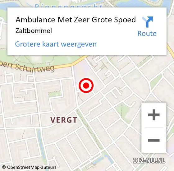 Locatie op kaart van de 112 melding: Ambulance Met Zeer Grote Spoed Naar Zaltbommel op 7 november 2024 15:13