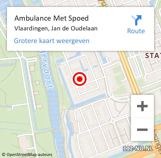 Locatie op kaart van de 112 melding: Ambulance Met Spoed Naar Vlaardingen, Jan de Oudelaan op 7 november 2024 15:21