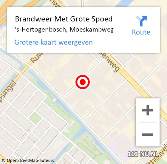 Locatie op kaart van de 112 melding: Brandweer Met Grote Spoed Naar 's-Hertogenbosch, Moeskampweg op 7 november 2024 15:43