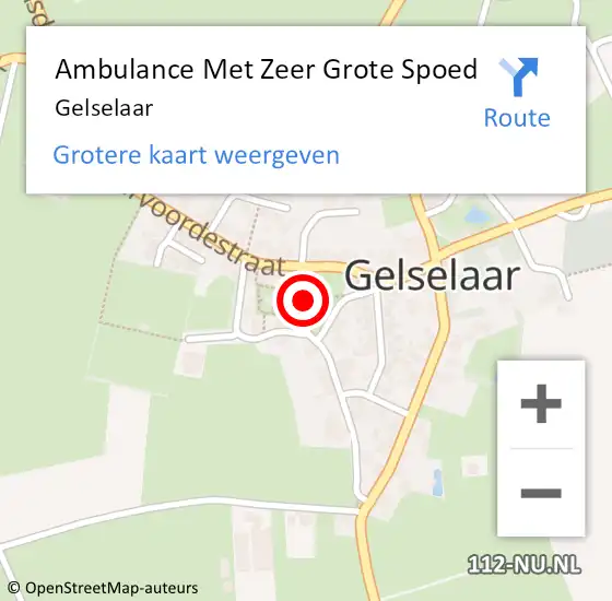 Locatie op kaart van de 112 melding: Ambulance Met Zeer Grote Spoed Naar Gelselaar op 7 november 2024 16:02