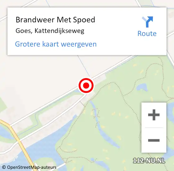 Locatie op kaart van de 112 melding: Brandweer Met Spoed Naar Goes, Kattendijkseweg op 7 november 2024 16:02