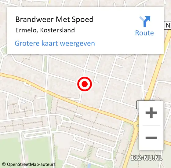 Locatie op kaart van de 112 melding: Brandweer Met Spoed Naar Ermelo, Kostersland op 7 november 2024 16:15