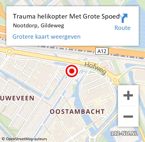 Locatie op kaart van de 112 melding: Trauma helikopter Met Grote Spoed Naar Nootdorp, Gildeweg op 7 november 2024 16:31