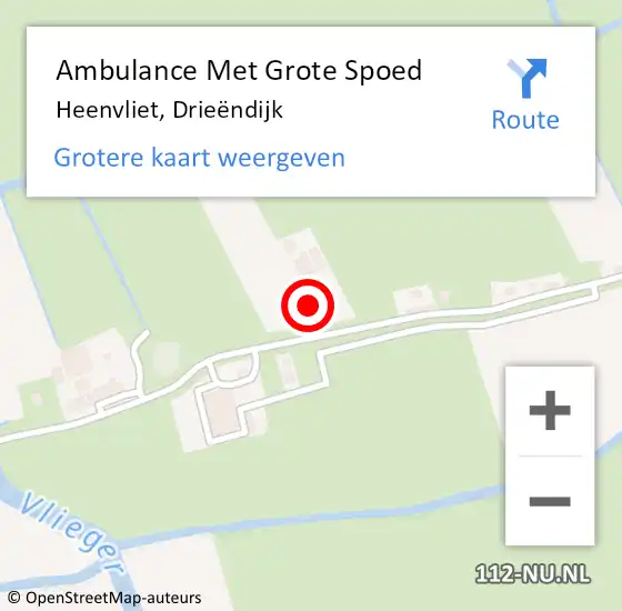 Locatie op kaart van de 112 melding: Ambulance Met Grote Spoed Naar Heenvliet, Drieëndijk op 7 november 2024 16:57