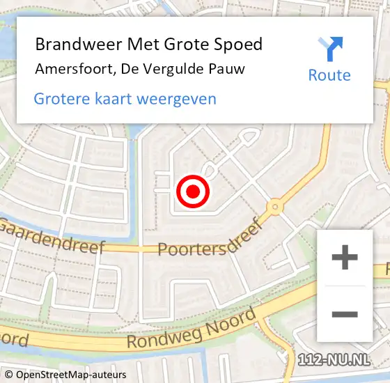 Locatie op kaart van de 112 melding: Brandweer Met Grote Spoed Naar Amersfoort, De Vergulde Pauw op 7 november 2024 17:21