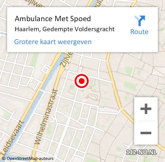 Locatie op kaart van de 112 melding: Ambulance Met Spoed Naar Haarlem, Gedempte Voldersgracht op 7 november 2024 18:25