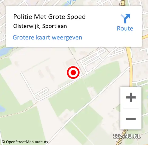 Locatie op kaart van de 112 melding: Politie Met Grote Spoed Naar Oisterwijk, Sportlaan op 7 november 2024 18:30