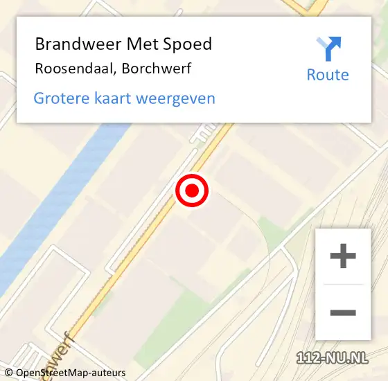 Locatie op kaart van de 112 melding: Brandweer Met Spoed Naar Roosendaal, Borchwerf op 7 november 2024 18:34