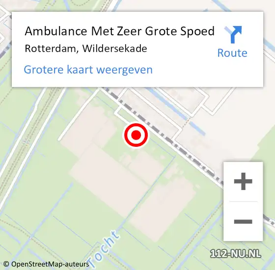 Locatie op kaart van de 112 melding: Ambulance Met Zeer Grote Spoed Naar Rotterdam, Wildersekade op 7 november 2024 18:34