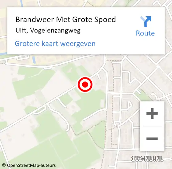 Locatie op kaart van de 112 melding: Brandweer Met Grote Spoed Naar Ulft, Vogelenzangweg op 7 november 2024 18:39