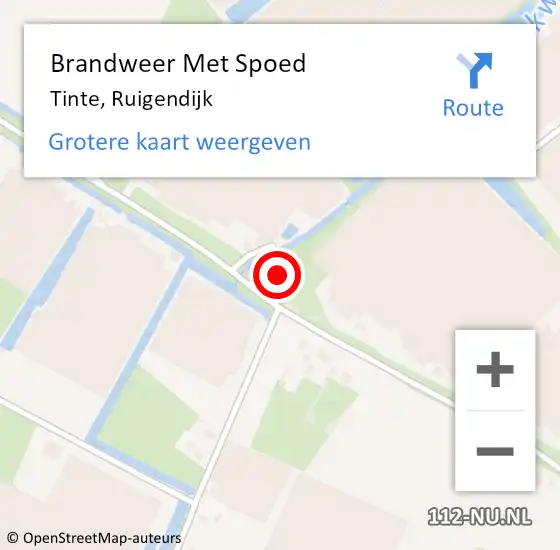 Locatie op kaart van de 112 melding: Brandweer Met Spoed Naar Tinte, Ruigendijk op 7 november 2024 19:06