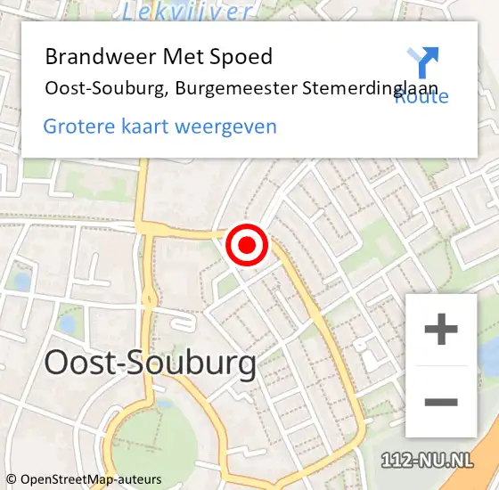 Locatie op kaart van de 112 melding: Brandweer Met Spoed Naar Oost-Souburg, Burgemeester Stemerdinglaan op 7 november 2024 19:35