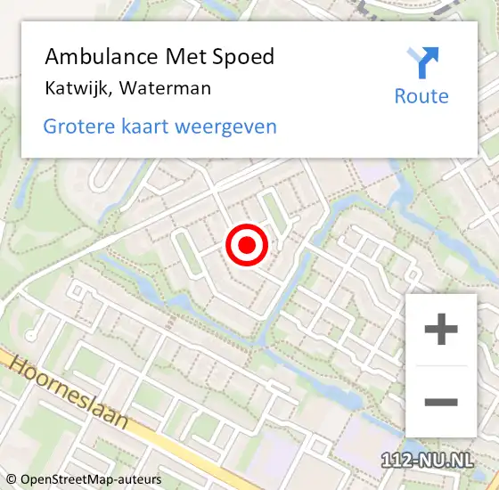 Locatie op kaart van de 112 melding: Ambulance Met Spoed Naar Katwijk, Waterman op 7 november 2024 20:17