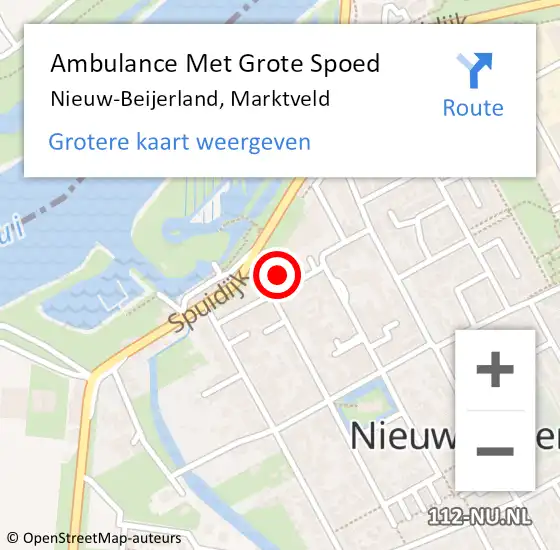 Locatie op kaart van de 112 melding: Ambulance Met Grote Spoed Naar Nieuw-Beijerland, Marktveld op 7 november 2024 21:06