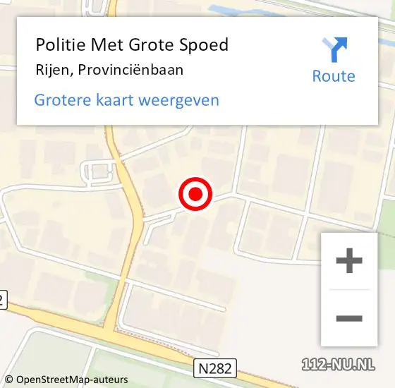 Locatie op kaart van de 112 melding: Politie Met Grote Spoed Naar Rijen, Provinciënbaan op 7 november 2024 21:50