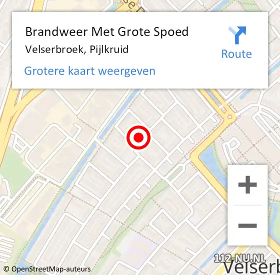 Locatie op kaart van de 112 melding: Brandweer Met Grote Spoed Naar Velserbroek, Pijlkruid op 7 november 2024 22:49