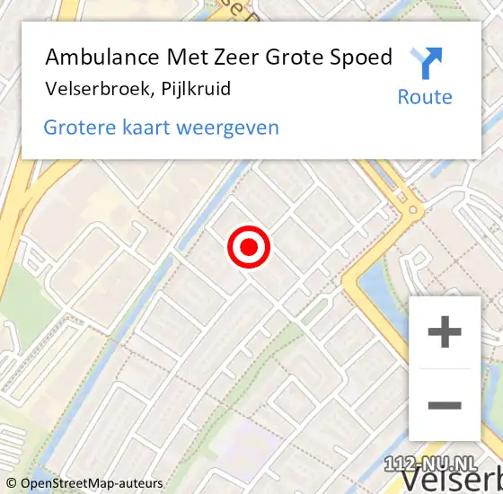 Locatie op kaart van de 112 melding: Ambulance Met Zeer Grote Spoed Naar Velserbroek, Pijlkruid op 7 november 2024 22:49