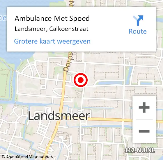 Locatie op kaart van de 112 melding: Ambulance Met Spoed Naar Landsmeer, Calkoenstraat op 7 november 2024 22:51