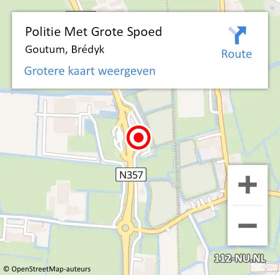 Locatie op kaart van de 112 melding: Politie Met Grote Spoed Naar Goutum, Brédyk op 7 november 2024 22:58