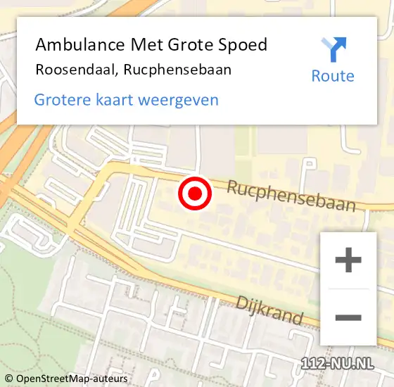 Locatie op kaart van de 112 melding: Ambulance Met Grote Spoed Naar Roosendaal, Rucphensebaan op 7 november 2024 23:39