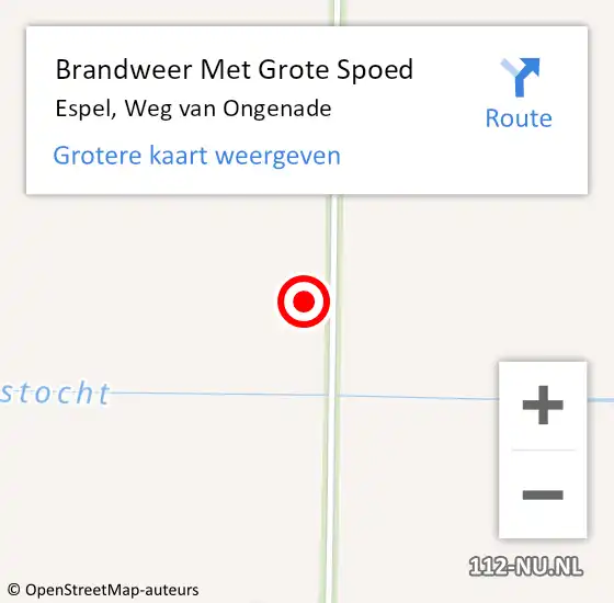 Locatie op kaart van de 112 melding: Brandweer Met Grote Spoed Naar Espel, Weg van Ongenade op 8 november 2024 00:13