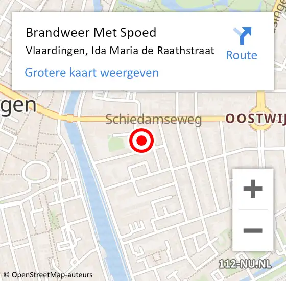 Locatie op kaart van de 112 melding: Brandweer Met Spoed Naar Vlaardingen, Ida Maria de Raathstraat op 8 november 2024 00:14